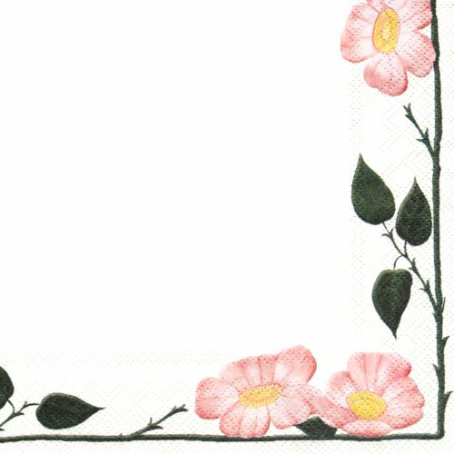Villeroy & Boch IHR L 452600 Servietten 33x33cm Wildrose 2E+1 Stück 2-lagig Papier Multicolored Wild Rose Pattern Einwegserviette Serviette