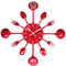 Premier Housewares - Reloj de pared, diseño de cubertería, diámetro de 33 cm, color rojo