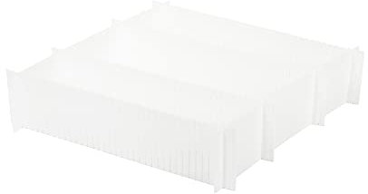 Compactor Life Collection Drawer Organizer Size L - 6 Interlocking Plates - White - 44X10(H) cm - Easily Cut to Fit Any Drawer