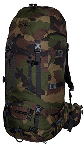Tashev Outdoors Kentaurus Trekkingrucksack Wanderrucksack Damen Herren Backpacker Rucksack groß 60l Plus 10l Camouflage (Hergestellt in EU)