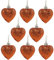 Christmas Concepts® Pack of 8-60mm Heart Shaped Christmas Tree Baubles – Glitter Decorated Baubles (Copper)