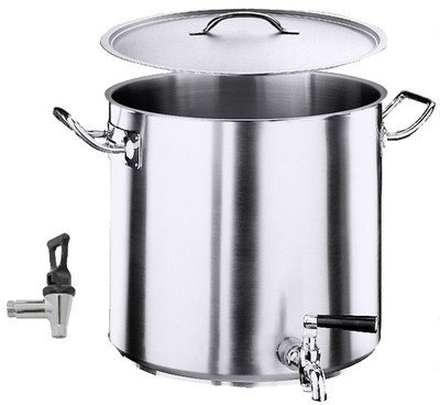 Contacto Edelstahl Kartoffelkocher 32 cm mit Hahn und Deckel