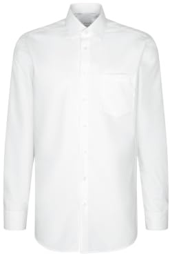 Seidensticker Herren Mens Regular Longsleeve Cotton Business Shirt, Weiß(003000), 52 EU