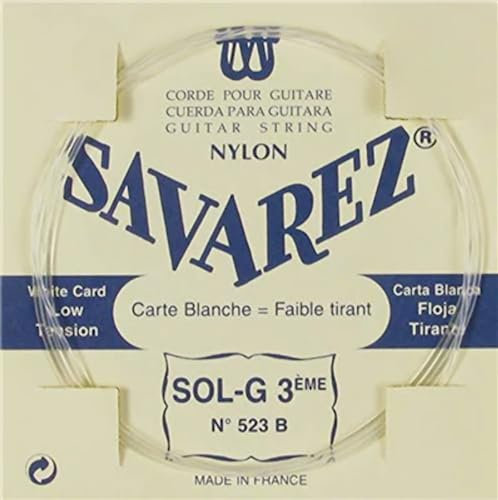 Savarez Single string for Classic Guitar TraditionaCuerdas Savarez para guitarra clásica Traditional Concert 523B cuerdas sueltas - G3 bajo - adecuadas para 523B