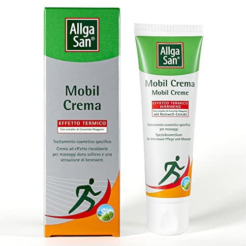 Allga San Mobil Crema - Crema Riscaldante 50 ml - Pomata Massaggio Professionale Con Olio Essenziale di Pino Mugo e Gautheria - Dona da Subito Sollievo e una Rapida Sensazione di Benessere