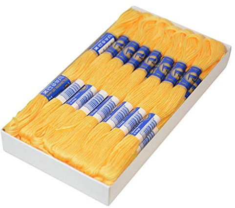 24 Docken Stickgarn je ca. 8m / Sticktwist 100% Baumwolle Stickerei verschiedene Farbwahl, Farbe :1142 warmes Gelb