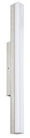 EGLO LED Wandlampe Torreta, Spiegelleuchte, Wandleuchte Bad aus Metall und Glas, Badezimmer Lampe in Nickel-Matt, Weiß, LED Feuchtraumleuchte neutralweiß, IP44, L 60 cm