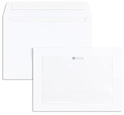 Werbefensterhüllen | Premium | 162 x 229 mm (DIN C5) Weiß (500 Stück) mit Abziehstreifen | Briefhüllen, Kuverts, Couverts, Umschläge mit 2 Jahren Zufriedenheitsgarantie