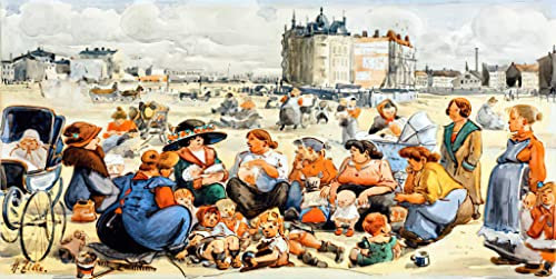 Kunstdruck/Poster: Heinrich Zille Das Flaschenkind - hochwertiger Druck, Bild, Kunstposter, 80x40 cm