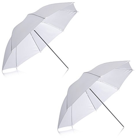 Neewer® 2 Stück 84 cm weiße, durchscheinende, weiche Regenschirme für Foto- und Videostudioaufnahmen