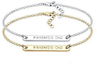 Elli Armband Damen Infinity Freundschafts-Set Bi-Color in 925 Sterling Silber