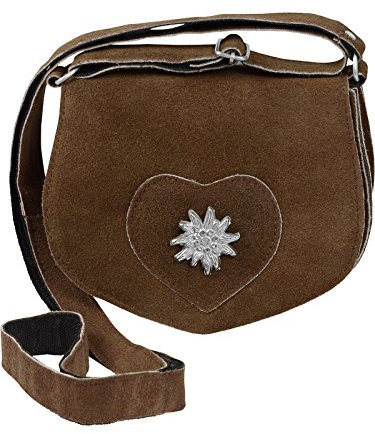 Harrys-Collection Damen mini Trachtentasche mit Edelweiß, Farben:Cognac