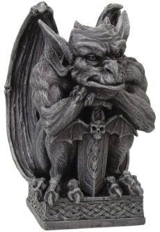 Gargoyle Figur stützt Sich auf Schwert - Fantasy Statue