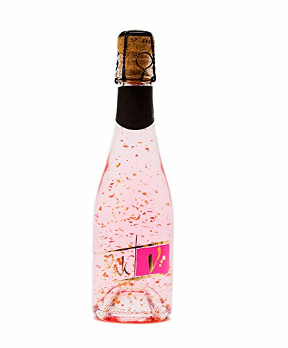 Gold Spirits Sparkling Pink Vodka with Edible Gold Flakes – Blood Orange Flavour Luxury Vodka Gift for Her – Personalised Alcohol Present for Women – 14.5% ABV – Made in Germany – 200ml