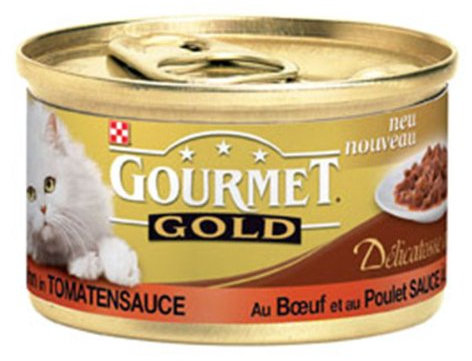 24er Pack Gourmet Dose Gold Delicatess Rind, Huhn & To Soße 85g