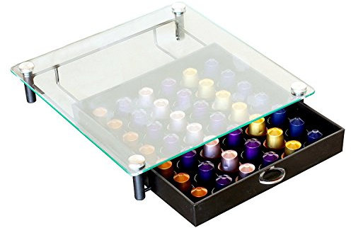 DecoBros - Supporto per cassetti in vetro temperato Nespresso OriginalLine per capsule