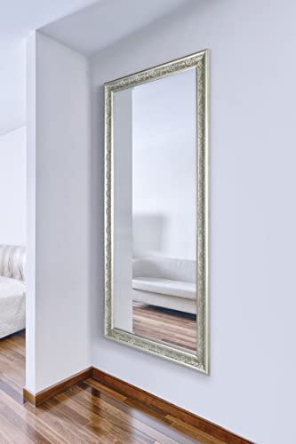 MirrorOutlet XY089 Large Antique Design Dress Full Length Wall Mirror, Silver, 160 x 73 cm