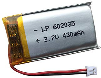 3,7 V 430 mAh 602035 Wiederaufladbarer Akku mit JST Ph1.25/2p Plug für Jabra Speak 510 Bluetooth-Freisprecheinrichtung, Skullcandy Hesh 2 Headset Batterie-Ersatz, Dash Cam, Pet GPS Batterie-Ersatz