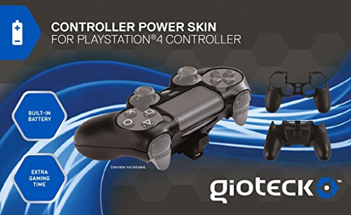 Gioteck Black Controller Power Skin (Built-in Battery) (PS4)