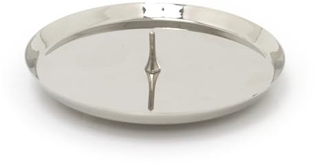 Argent ronde Tige en métal pour bougie Bougie pilier Présentoir à assiette 10 cm
