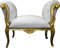 Casa Padrino Barock Schemel Hocker Weiß/Gold - Sitzbank