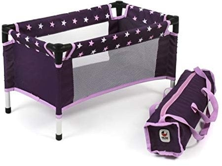 Bayer Chic 2000 652 71 Reisebett, Puppenbett für Puppen bis 50 cm, 3 Jahre to 8 Jahre , Stars lila