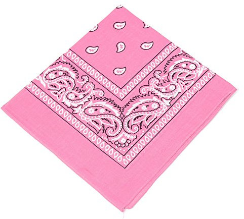 BOOLAVARD 1, 6, 9 oder 12 Stück Cowboy Bandanas Bandana mit original Paisley Muster,1er pack,Rosa
