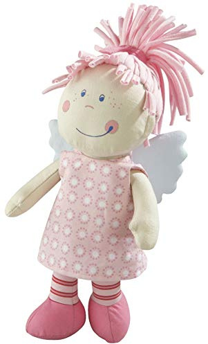HABA 3951 - Schutzengel Tine, weiche Stoffpuppe für Kinder von 0-5 Jahren zum Spielen und Kuscheln, Prima Geschenk zur Geburt, Taufe oder dem 1 Geburtstag, Rosa