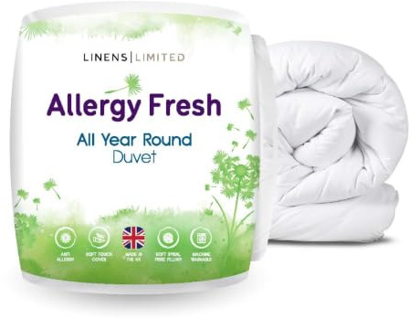 Linens Limited - Super King Duvet 10.5 Tog, Made in the UK, Allergy Fresh, All Year Round Quilt, Soft and Comfy, Anti Allergy Hollowfibre, Machine Washable (White)