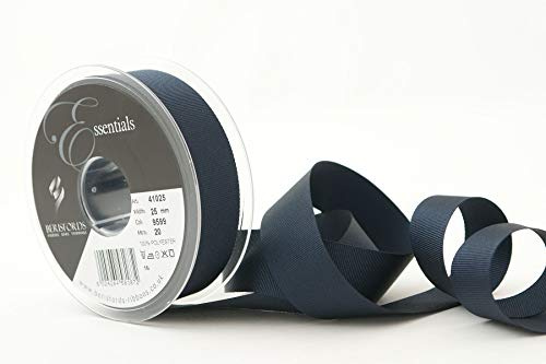 Berisfords Grosgrain, Polyester, Dark Navy, 10.4 x 10.4 x 2.9 cm