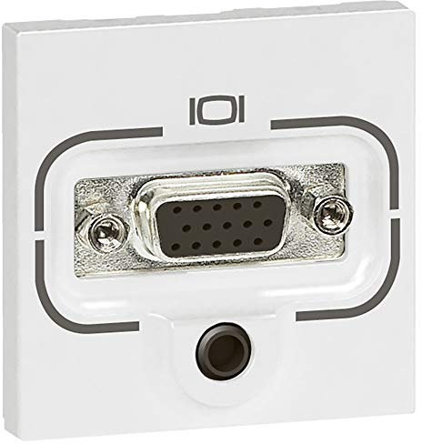 Legrand 078774 Mosaic HD 15 Prise, Femelle + Jack, 3.5mm à Visser, 2 Module, Blanc