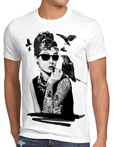 style3 Audrey Tattoo Herren T-Shirt Hollywood Film Hepburn Star