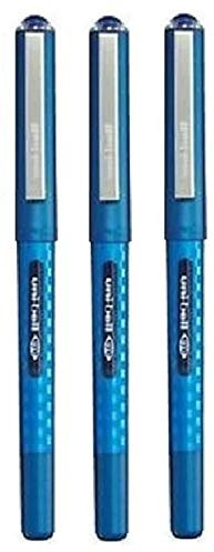 Uni Eye Designer Blau Ball Tintenroller, Fein, 0,7 mm Spitze, 0,5 mm Strichbreite Designer Series Schnell Trocknende Pigmenttinte-UB 157D (3 Stück)
