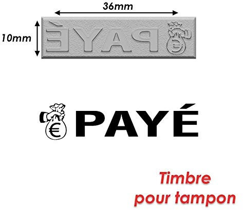 Briefmarke Gummi für Stempel Stempelkissen 40 x 10 mm bezahlt