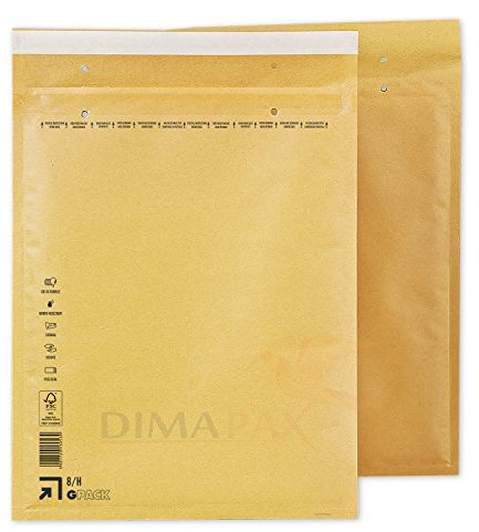 200 x Luftpolstertaschen Versandtaschen braun weiß alle Größen wählbar dimapax (200 x H8, braun)