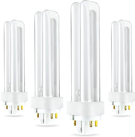 Circle PLC-13W CFL Bulb 4 Pin G24q-1 3500K Soft White Double Tube 4 Pack | Double-tube CFL, neutral 3500K. Replaces Philips 38327-3, GE 97596, Sylvania 20671.