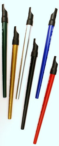 GEWA Pennywhistle TIN Whistle Set D - 6 verschiedene Whistles im Vorteilsset mit Grifftabelle, Noten zu 4 Songs und Bleistift