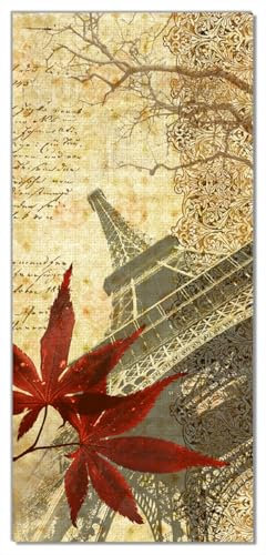 Wallario Selbstklebende Türtapete Paris Design - Eiffelturm im Herbst - Türposter 93 x 205 cm Abwischbar, rückstandsfrei zu entfernen