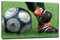 FUSSBALL Sport Bild auf Leinwand - 60x40 cm - Fertig gerahmte Kunstdruck Bilder als Wandbild - Billiger als Ölbild Gemälde - KEIN Poster oder Plakat