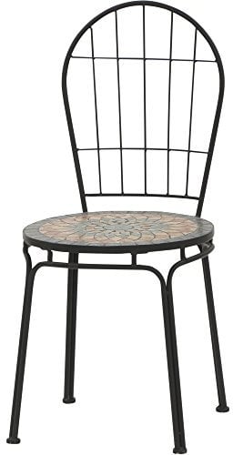 Siena Garden Stapelstuhl Prato, 43x43x94cm, Gestell: Stahl, in schwarz matt, Fläche: Keramik in Mosaik