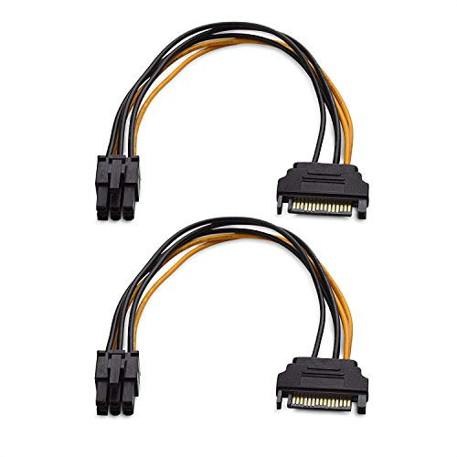Cable Matters 2er-Pack SATA auf 6 pin Adapter Stromkabel (6 pin auf SATA PCIe) – 20 cm