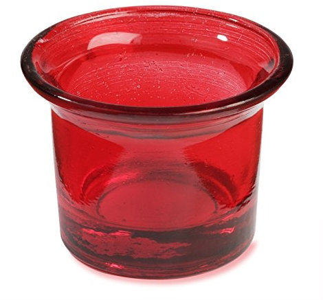 Teelichtglas 6,5 x 4,5 cm, rot, 10 Stück