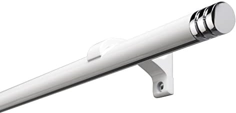DécoProfi Gardinenstange Innenlauf 1-läufig Set Ø 20 mm Weiß I Länge: 400cm Aluminium für Wandmontage I Als Gardinenschiene & Vorhangstange geeignet