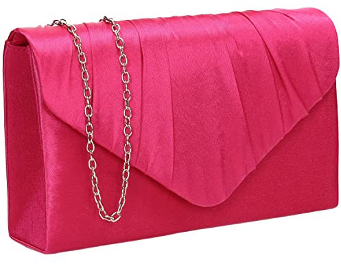 SwankySwans Chantel Pochette en satin pour femme, fuchsia, Taille unique