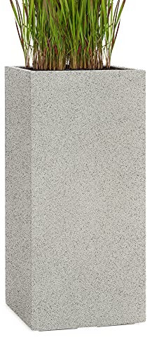 Pflanzwerk® Pflanzkübel Tower Granit Grau 50x23x23cm *Frostbeständiger Blumenkübel* *UV-Schutz* *Qualitätsware*