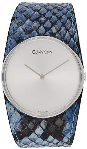 Calvin Klein Damen Analog Quarz Uhr mit Leder Armband K5V231V6