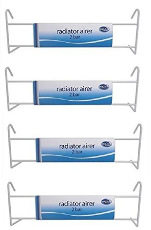 4 X 2 Bar Radiator Airer Hanger Drier White Laundry Clothes Bathroom Drying Indoor