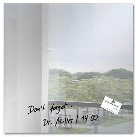 SIGEL GL275 Tableau magnétique en verre premium, surface brillante, 48 x 48 cm, verre de sécurité, montage facile, 3 aimants néodyme inclus, - Artverum