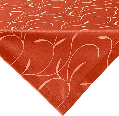 Erwin Müller Tischwäsche, Mitteldecke, Tischdecke Uni, Remscheid Terra Größe 80x80 cm - hochwertige Qualität mit Fleckschutz ausgerüstet und Kuvertsaum, Rankenmuster