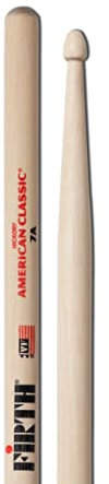 Vic Firth 7A - Baqueta (punta de madera, nogal americano)